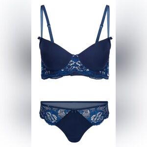 Adore Me Missy Unlined Demi Bra and Brazilian Panty Set 38DDD/M